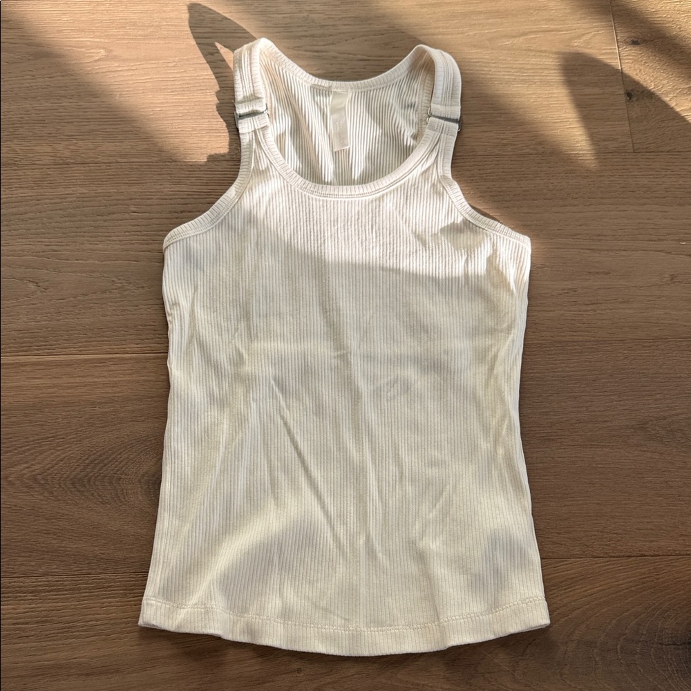Dion Lee Ivory Ribbed Tank Top